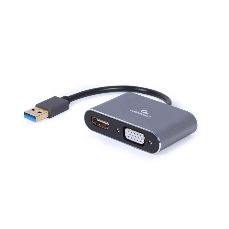 I/O ADAPTER USB3 TO HDMI/VGA/GREY A-USB3-HDMIVGA-01 GEMBIRD