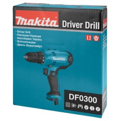 Makita DF0300 wiertło 1500 RPM Zamek centralny 1,2 kg Czarny, Niebieski