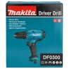 Makita DF0300 wiertło 1500 RPM Zamek centralny 1,2 kg Czarny, Niebieski