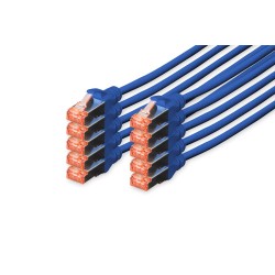 Kabel krosowy (patch cord) RJ45-RJ45, kat.6, S/FTP, AWG 27/7, LSOH, 3m, niebieski, 10szt