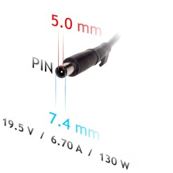 Zasilacz sieciowy Akyga AK-ND-57 do notebooka DELL (19,5 V 6,75 A 130W 7.4 mm x 5 mm)