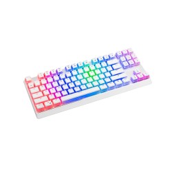 Klawiatura mechaniczna RGB Modecom Volcano Lanparty Pudding (Outemu Blue), biała