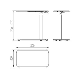 Biurko/Stolik z regulowaną wys. LAPTOP DESK czarny