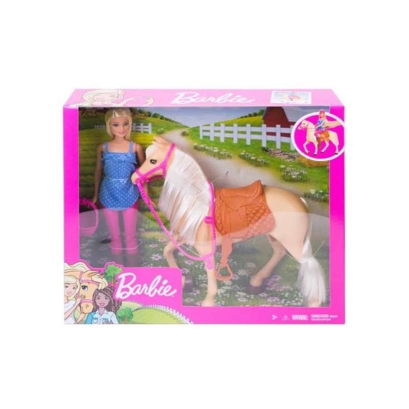 Barbie Lalka z koniem FXH13 MATTEL