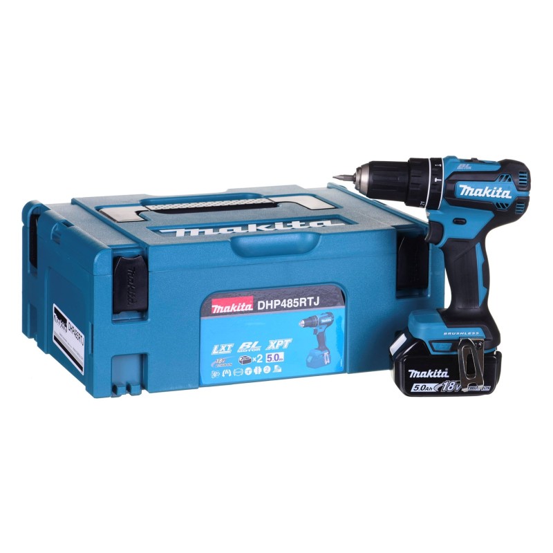 Makita DHP485RTJ wiertło 28500 RPM Zamek centralny 1,5 kg Czarny, Niebieski