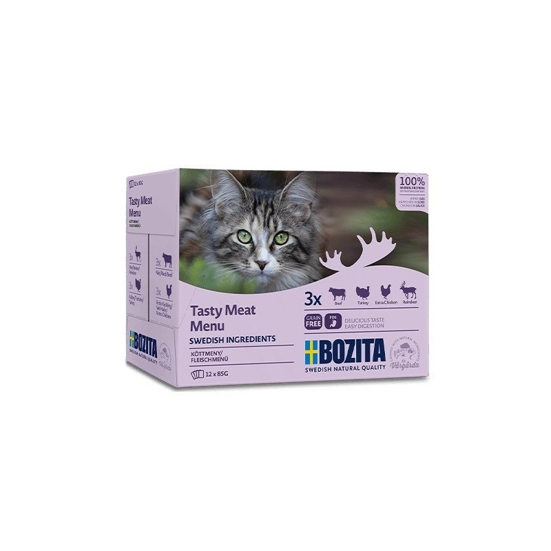 Bozita Kawałki w Sosie z Mięsem Multibox - mokra karma dla kota - 12 x 85g