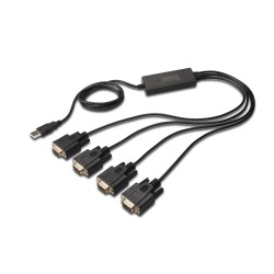 Adapter DIGITUS DA-70159 (USB M - 4x RS-232 M 1,5m kolor czarny)