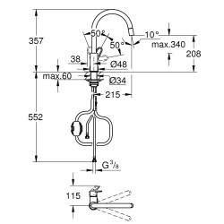 Bateria GROHE BauFlow 30549000 chrom