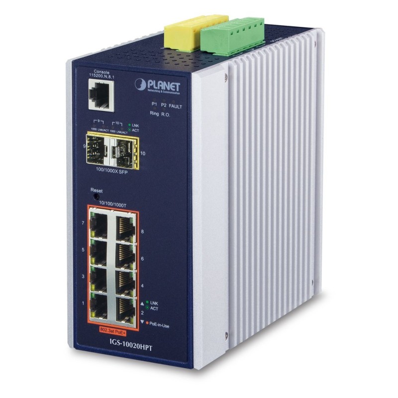 PLANET IGS-10020HPT łącza sieciowe Zarządzany L2+ Gigabit Ethernet (10/100/1000) Obsługa PoE Czarny, Biały PLANET IGS-10020HPT łącza sieciowe Zarządzany L2+ Gigabit Ethernet (10/100/1000) Obsługa PoE Czarny, Biały