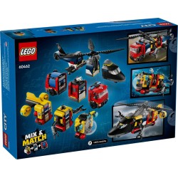 LEGO CITY 60462 Zestaw z helikopterem, wozem strażackim i łodzią podwodną