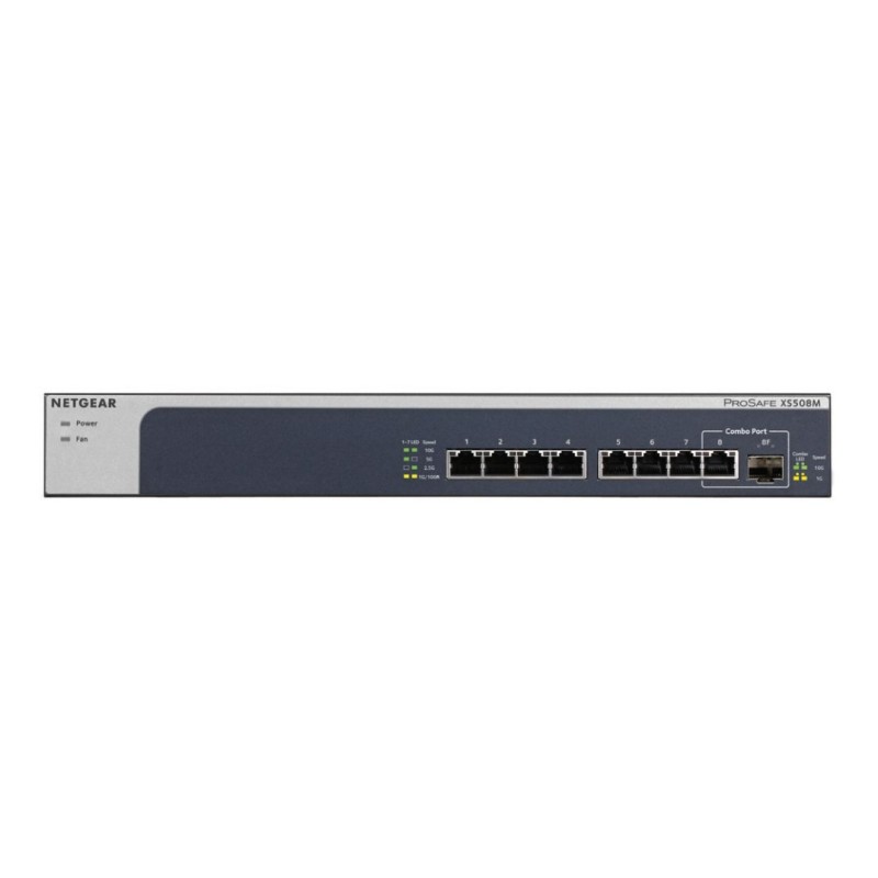 NETGEAR XS508M Nie zarządzany 10G Ethernet (100/1000/10000) Szary, Srebrny NETGEAR XS508M Nie zarządzany 10G Ethernet (100/1000/10000) Szary, Srebrny