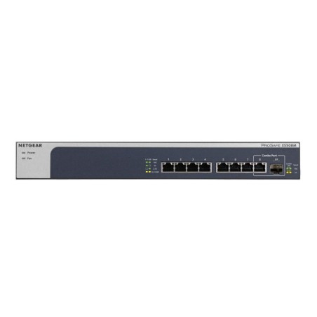 NETGEAR XS508M Nie zarządzany 10G Ethernet (100/1000/10000) Szary, Srebrny