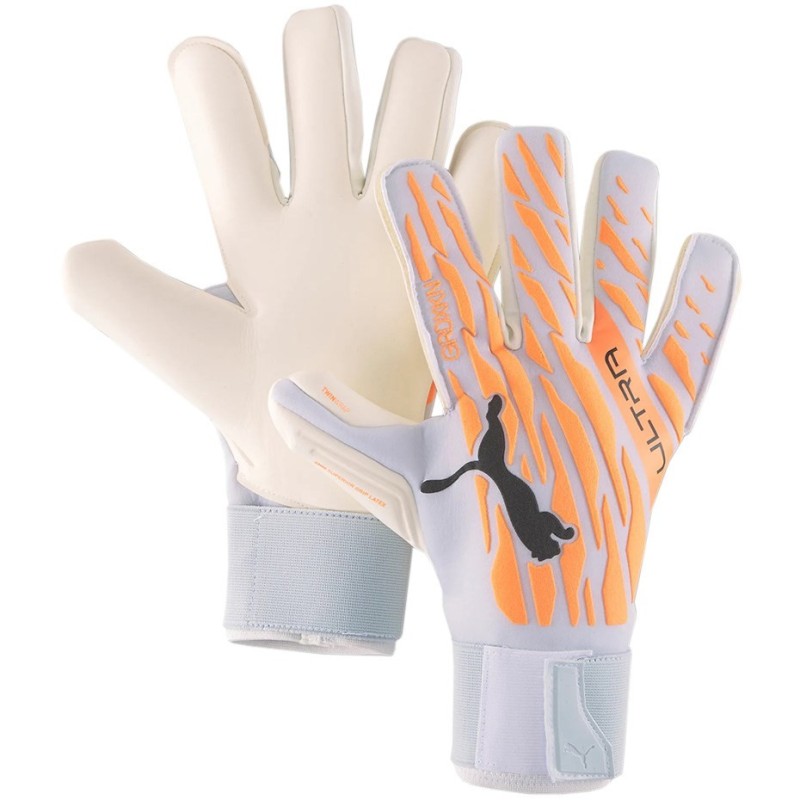 Rękawice bramkarskie Puma Ultra Grip 1 Hybrid Pro szaro-pomarańczowe 41786 05 9,5