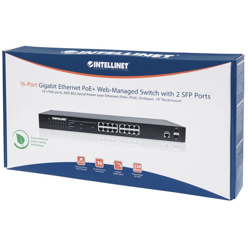 INTELLINET GIGABIT SWITCH 16X 10/100/1000 RJ45 POE INTELLINET GIGABIT SWITCH 16X 10/100/1000 RJ45 POE
