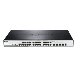 Łącza sieciowe D-Link DGS-1510-28XMP/E, zarządzany L2/L3, Gigabit Ethernet, obsługa PoE, czarny, szary