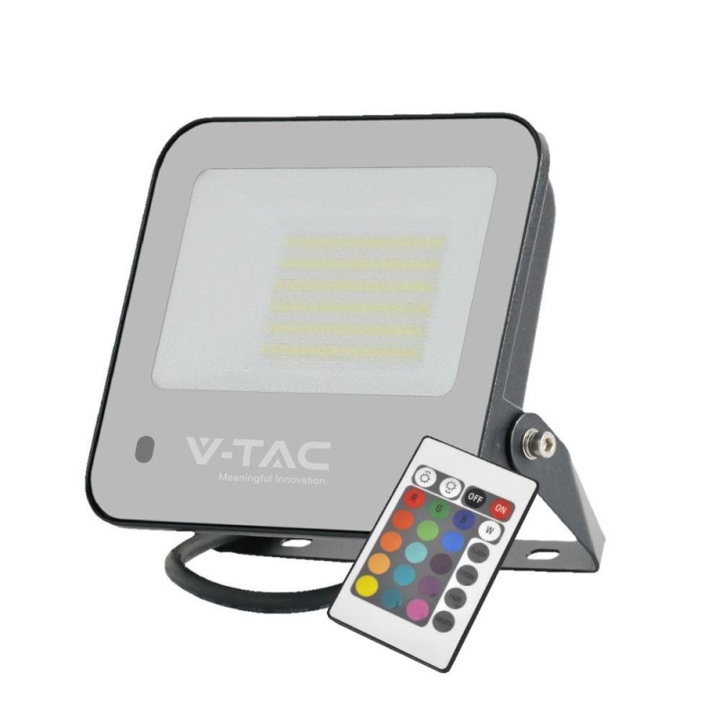 Projektor LED V-TAC 50W Czarny IP65 Pilot VT-44053 RGB+6500K 4000lm