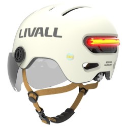 Kask Livall L23 biały 54-58cm z szybką ochronną LED/SOS