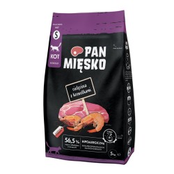 Pan Mięsko Karma sucha dla kota Cielęcina z krewetkami (dorosły) chrupki S 5kg