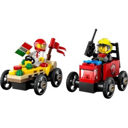 LEGO CITY 60458 Zestaw wyścigówek: pizza kontra wóz strażacki