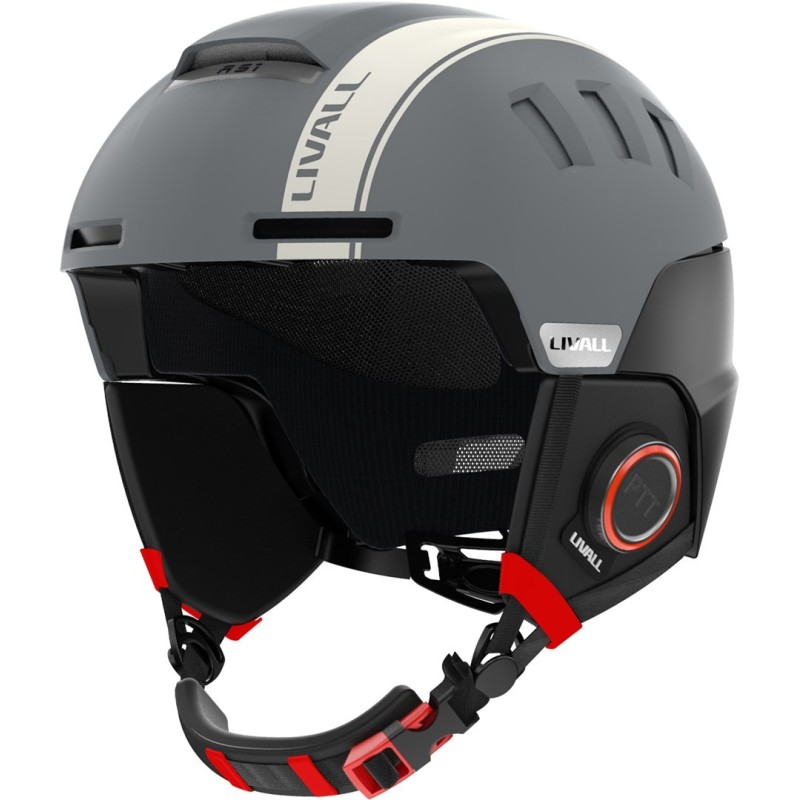 Kask narciarski Bluetooth 54-58cm Intercom/SOS szar