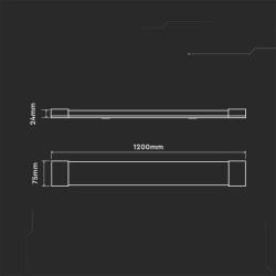 Oprawa LED V-TAC VT-8-40 40W liniowa, natynkowa 120cm 120Lm/W 4000K 4800lm (SKU 20351) Biały