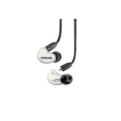 Shure SE215DYWH+UNI-EFS - Słuchawki douszne AONIC215 z pojedynczym przetwornikiem i kablem 3.5mm (białe)