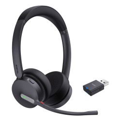 Yealink WH64 Hybrid Dual Teams Zestaw słuchawkowy Bezprzewodowy Opaska na głowę Biuro/centrum telefoniczne Micro-USB Bluetooth