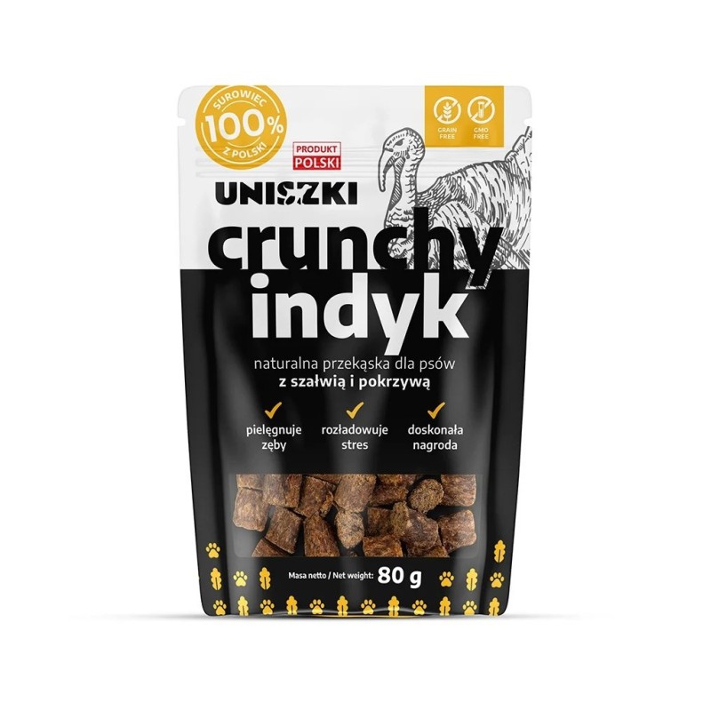 UNISZKI Crunchy indyk - Szałwia Pokrzywa 80g