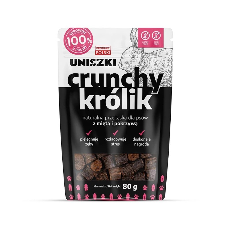 UNISZKI Crunchy królik - Mięta Pokrzywa 80g