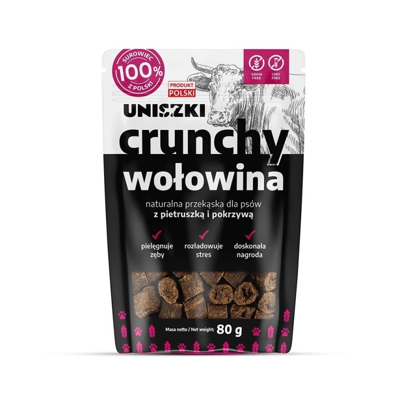 UNISZKI Crunchy wołowina - Pietruszka Pokrzywa 80g