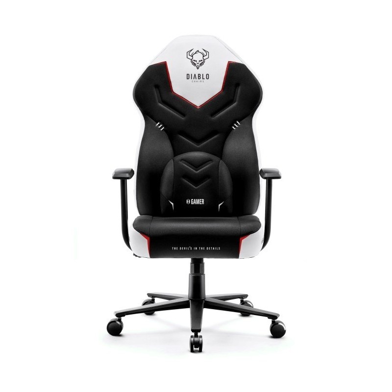 Fotel gamingowy DIABLO X-GAMER fotel czarno-biały