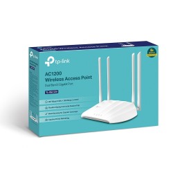 Access Point TP-LINK TL-WA1201 Dwa pasma Wi-Fi w standardzie AC1200 – 867 Mb/s w paśmie 5 GHz i 300 Mb/s w paśmie 2,4 GHz.