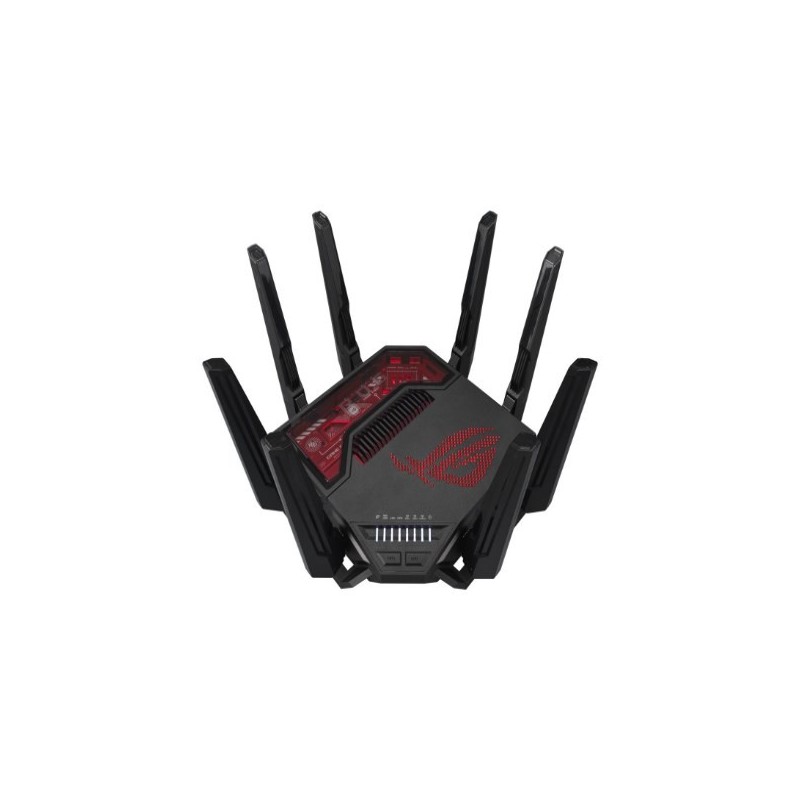 ASUS ROG Rapture GT-BE19000 router bezprzewodowy Multi-Gigabit Ethernet Trójpasmowy (2,4 GHz / 5 GHz / 6 GHz) Czarny, Czerwony