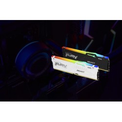 KINGSTON DDR5 32GB 6000MT/s CL36 DIMM (Kit of 2) FURY Beast White RGB EXPO