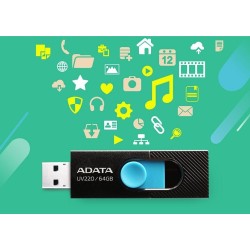 Pendrive ADATA UV220 AUV220-64G-RBKBL (64GB USB 2.0 kolor czarny)