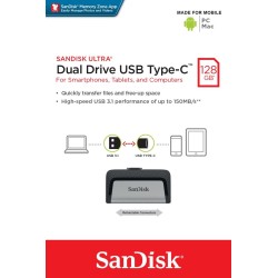 Pendrive SanDisk Ultra SDDDC2-128G-G46 (128GB USB 3.1, USB-C kolor czarny)