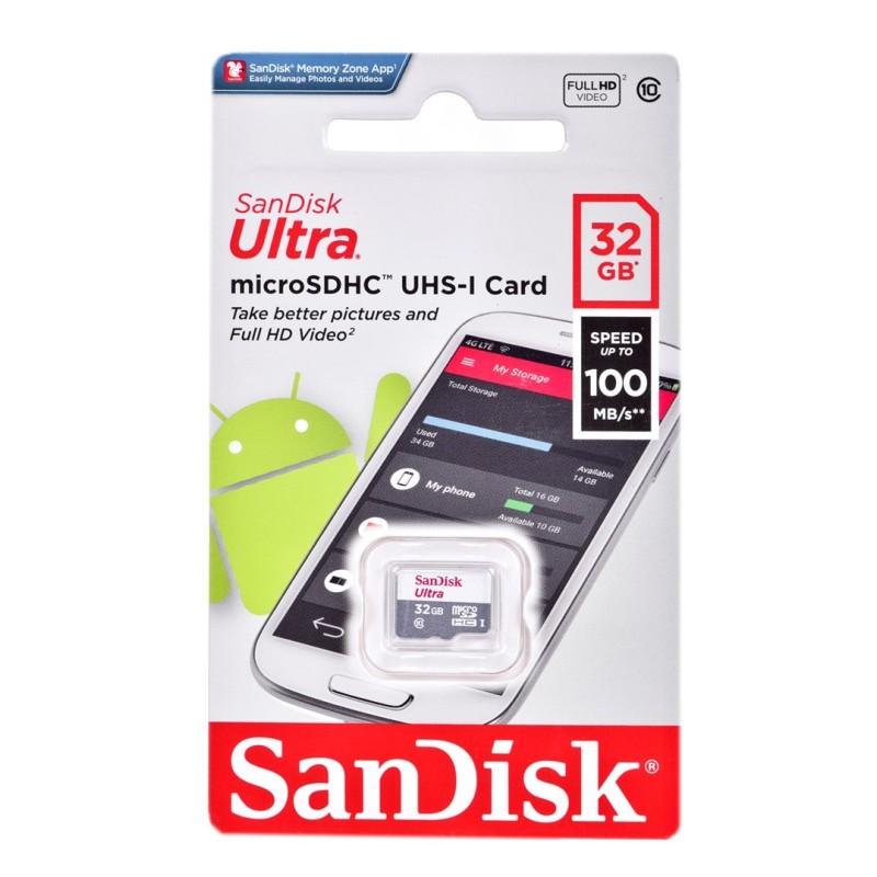 SANDISK ULTRA microSDHC 32 GB 100MB/s