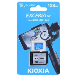 KIOXIA 128GB microSD KIOXIA Exceria (gen 2) UHS I U3 V30 with adapter