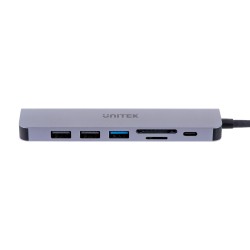 UNITEK HUB USB-C 7W1, HDMI 4K, PD 100W, 5GBPS, ALU