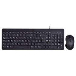 Zestaw klawiatura + mysz HP 150 Wired Mouse and Keyboard przewodowe czarne 240J7AA