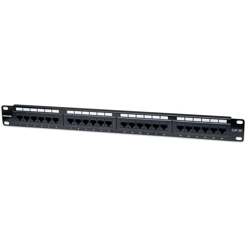 Intellinet Patch panel 19'' 24 porty UTP kat. 5e czarny