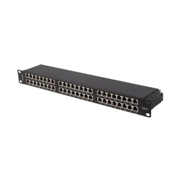 PATCH PANEL 48 PORT 1U 19" KAT.5E FTP EKRANOWANY CZARNY LANBERG