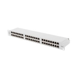 PATCH PANEL 48 PORT 1U 19" KAT.6 FTP EKRANOWANY SZARY LANBERG