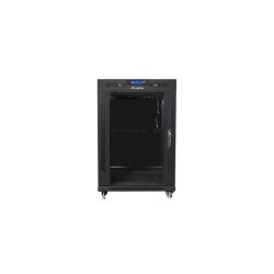 LANBERG SZAFA STOJĄCA RACK 19" 15U 600X800 DRZWI SZKLANE LCD CZARNA FF01-6815-12BL (FLAT PACK)