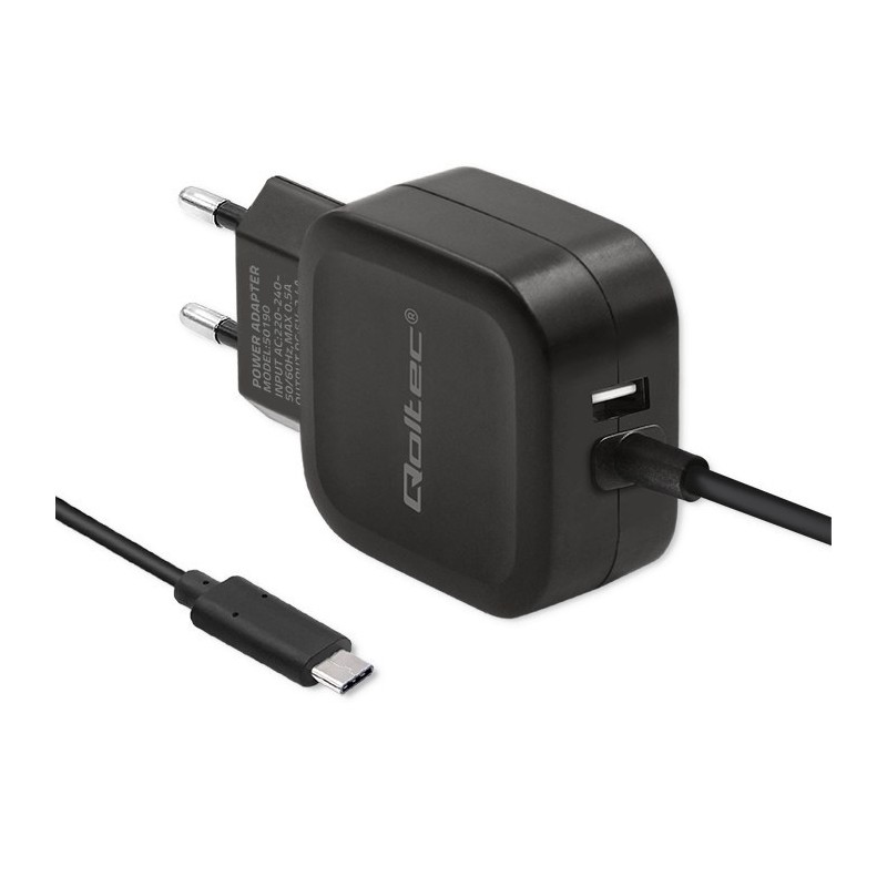 Ładowarka Qoltec 50190 (3400 mA 17W USB, USB typ C)