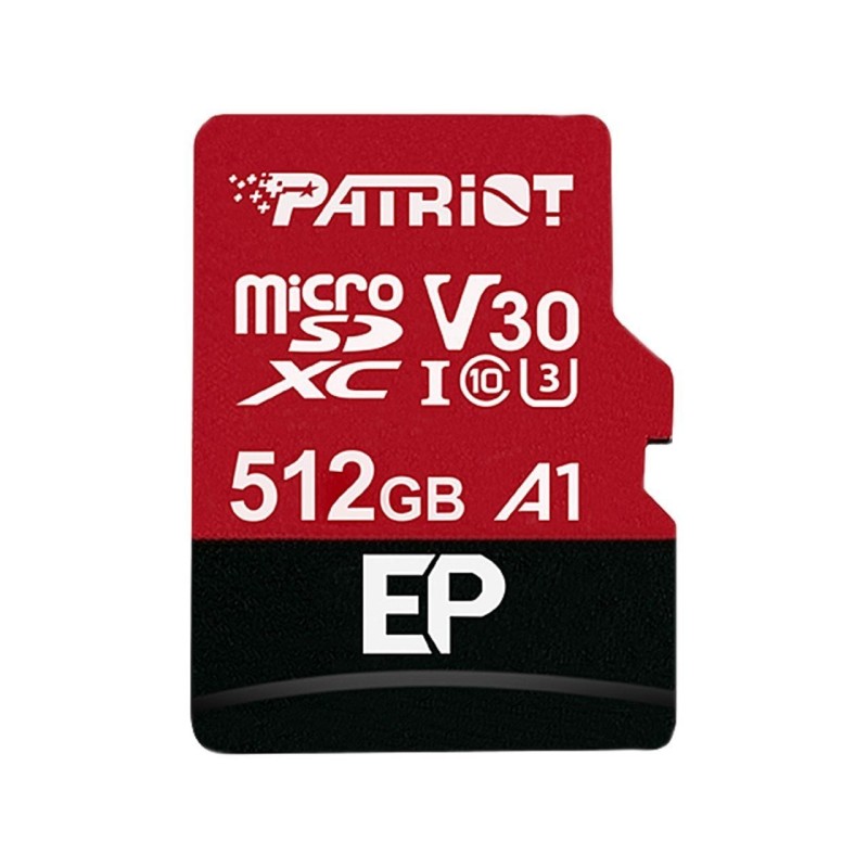 Karta pamięci z adapterem Patriot Memory EP Pro PEF512GEP31MCX (512GB Class 10, Class A1, Class U3, V30 Adapter, Karta pamięci)