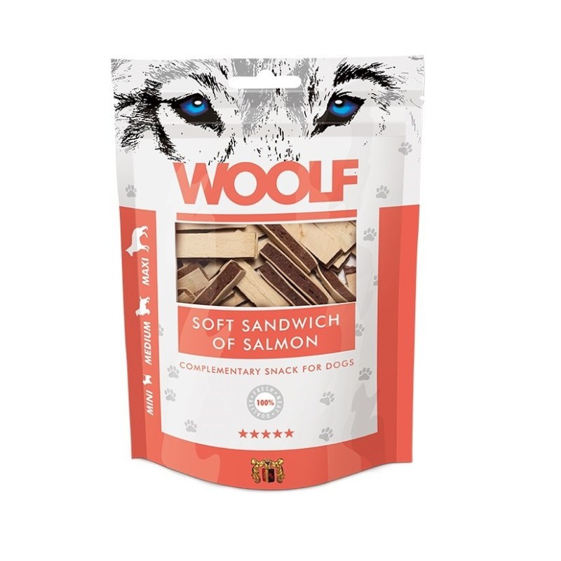 WOOLF SOFT SANDWICH OF SALMON przysmak dla psa 100g WOOLF SOFT SANDWICH OF SALMON przysmak dla psa 100g