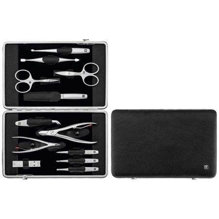 ZWILLING TWINOX Zestaw do manicure – czarne skórzane etui, 12 elementów