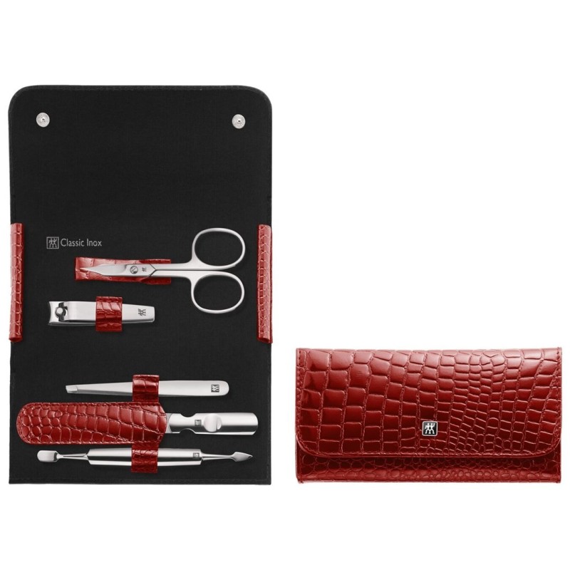 Zestaw podróżny do manicure Zwilling Classic Inox – skórzane etui, 5 elementów - Czerwony Zestaw podróżny do manicure Zwilling Classic Inox – skórzane etui, 5 elementów - Czerwony