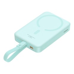 Powerbank Baseus Magnetic Mini Wireless 10000mAh 20W+kabel USB C-USB C (peppermint blue)